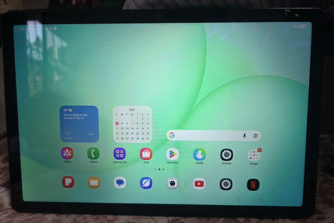 Samsung Galaxy Tab A11+ 5G (Category: Android) located in Pasig City. Submitted by arlbrjw8 (Listing ID 1465811247, Image 2). Description: with casing and bluetooth keyboard android 16 128gb memory with charger.