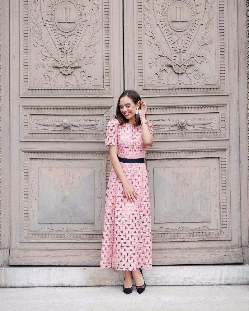 Sandro Paris Pink Lace Dress (Category: Dresses) located in Pagudpud. Submitted by altheacee063978 (Listing ID 1465803379, Image 3). Description: s-m.