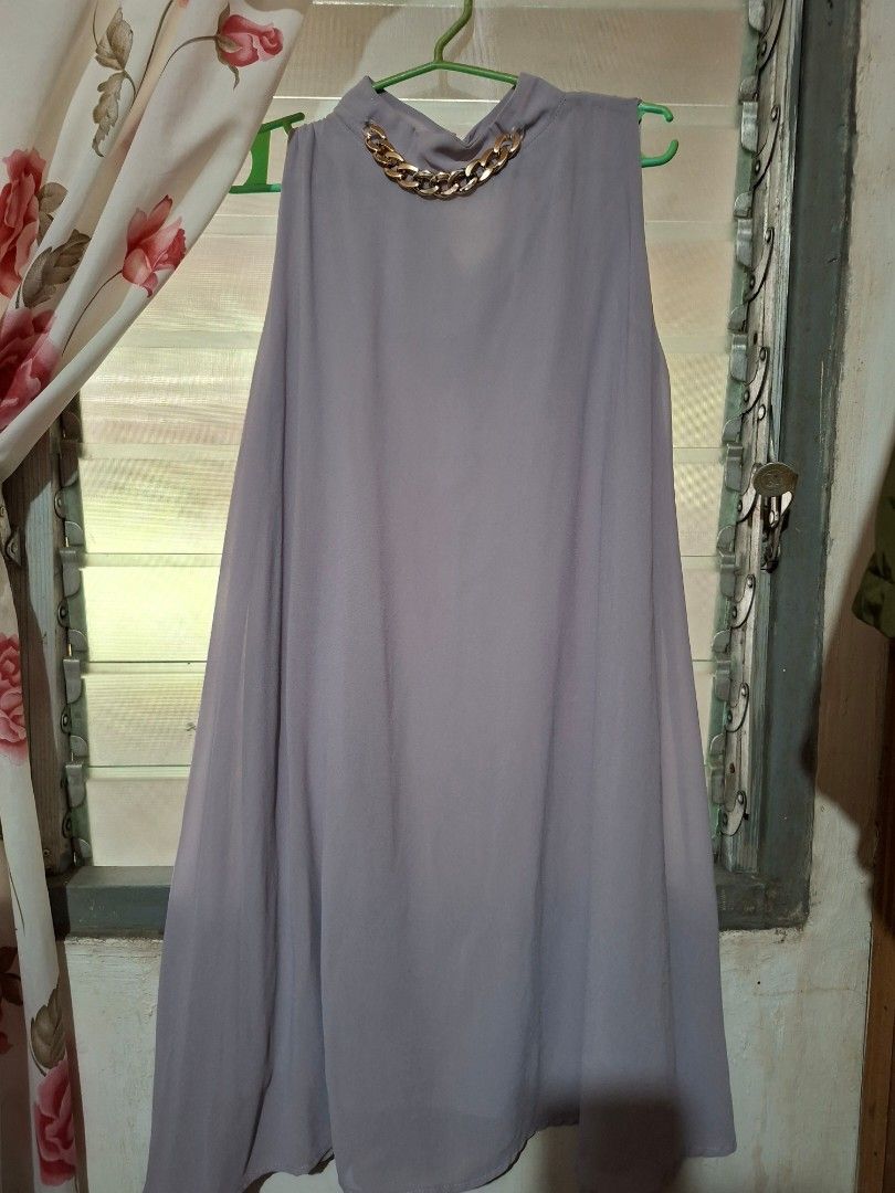 Sheer A line Dress (Category: Dresses) located in Bacolod City. Submitted by prelovedfinds_byjm (Listing ID 1465799264, Image 1). Description: Preloved Sheer A Line Dress Light purple, crepe/chiffon fabric Free size but can fit small or medium 9/10 condition DM for inquiries DM for other inquiries.