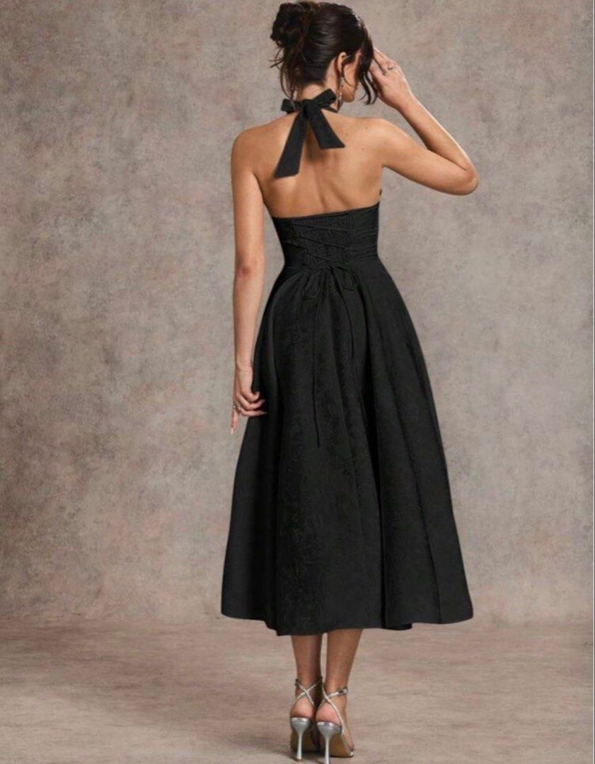 SHEIN Black Dress (Category: Dresses) located in Makati City. Submitted by spicysushiroll (Listing ID 1465886414, Image 2). Description: USED ONCE ONLY FOR GRADUATION Can fit S-M With petticoat inside High quality Height is 5'1 for reference Location: Binangonan, Rizal.