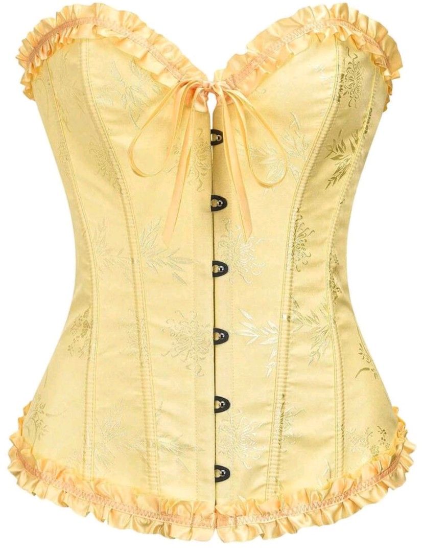 SHEIN YELLOW CORSET TOP SIZE L (Category: Coats, Jackets and Outerwear) located in Muntinlupa City. Submitted by gcmaee (Listing ID 1465814881, Image 1). Description: dm if interested loc : muntinlupa city.