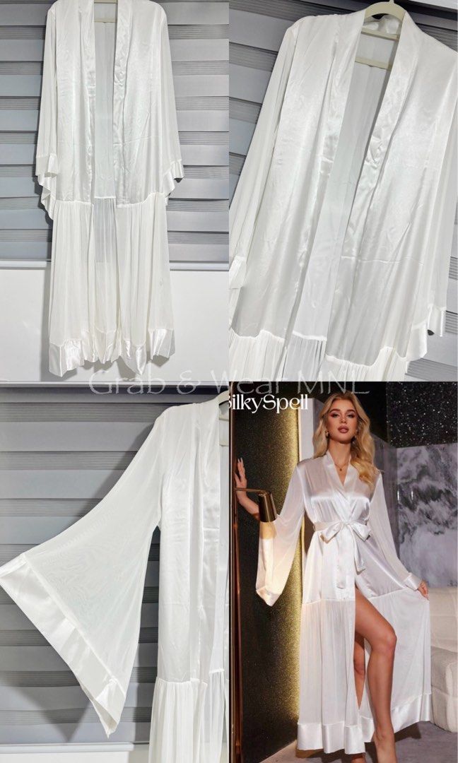 BRIDAL ROBE SET | SHEIN (Category: Undergarments & Loungewear) located in Pasig City. Submitted by grabwearmnl (Listing ID 1465820588, Image 2). Description: BRIDAL ROBE | SHEIN - Used once (for bridal prep last Aug. 2026) - Original price: ₱900+ for 2 - Selling price: ₱550 - Set includes: Robe, Belt & Silk Dress RFS: Decluttering 🚚: Lalamove for same day delivery - (SF will be shouldered by the buyer) 📍Manggahan, Pasig City.