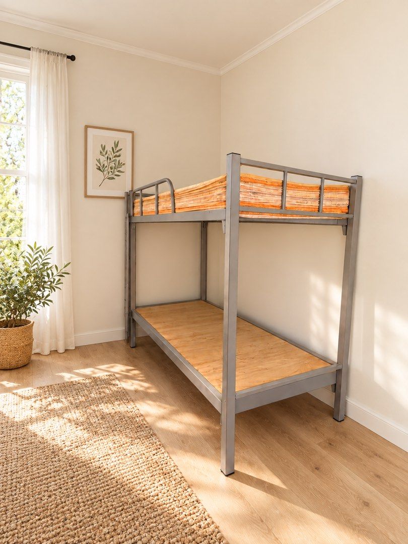 Single metal bunkbed (Category: Bed Frames & Mattresses) located in Las Pinas. Submitted by elenakrizzia (Listing ID 1465827114, Image 1). Description: ✨ Made of metal , With wood support. Slightly negotiable ✨.