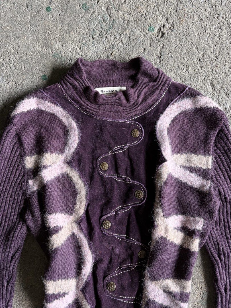 Sisto's Purple Button-Up Cardigan (Category: Coats, Jackets and Outerwear) located in Quezon City. Submitted by ward.drobe (Listing ID 1465782277, Image 3). Description: Sistos top Size S-M.