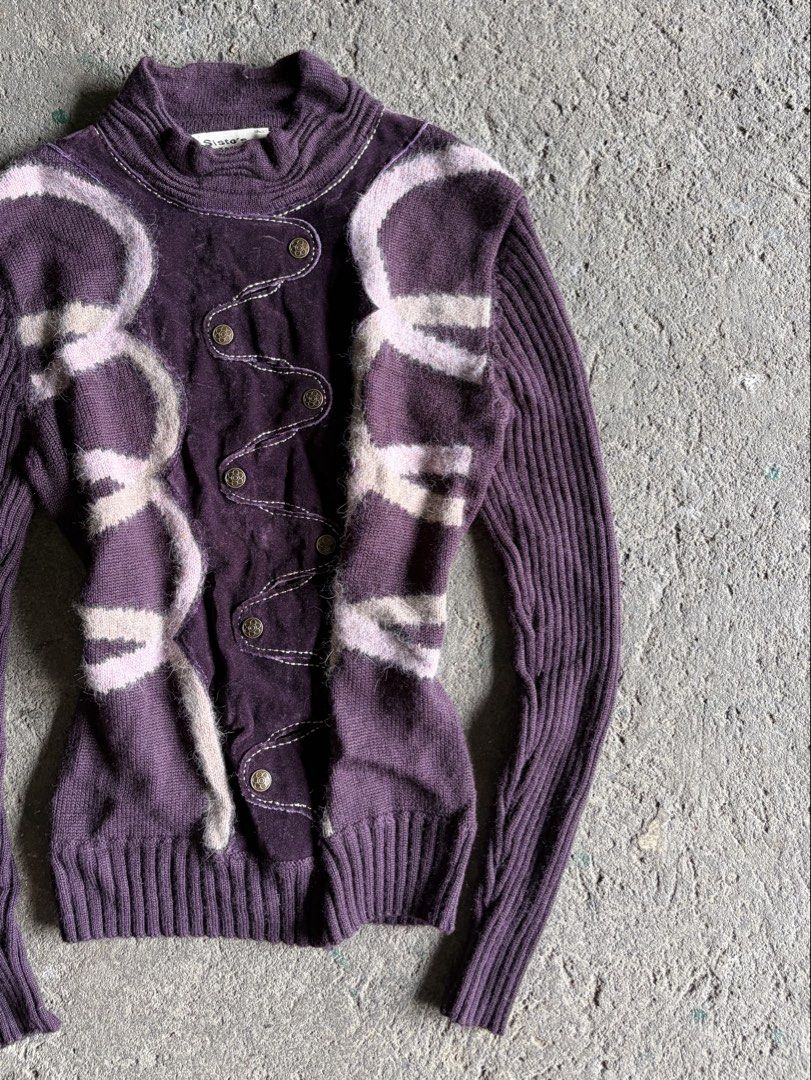 Sisto's Purple Button-Up Cardigan (Category: Coats, Jackets and Outerwear) located in Quezon City. Submitted by ward.drobe (Listing ID 1465782277, Image 2). Description: Sistos top Size S-M.