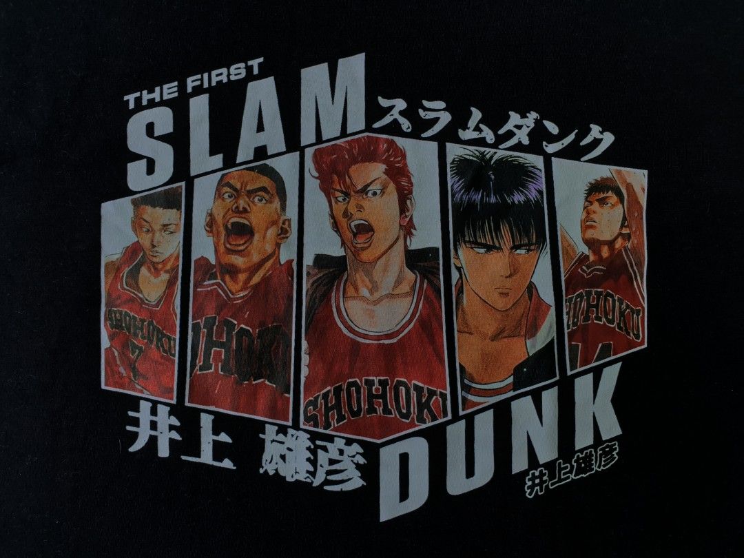 Slam Dunk Tshirt (Category: Tshirts & Polo Shirts ) located in Bani. Submitted by thriftmaggots.ph (Listing ID 1465788837, Image 2). Description: Slam Dunk Shirt Claim for 400php + Shipping fee Large fit XL 22/28 No issue No backdesign 9/10 Condition & Color Payment first via gcash Loc pangasinan, luzon.