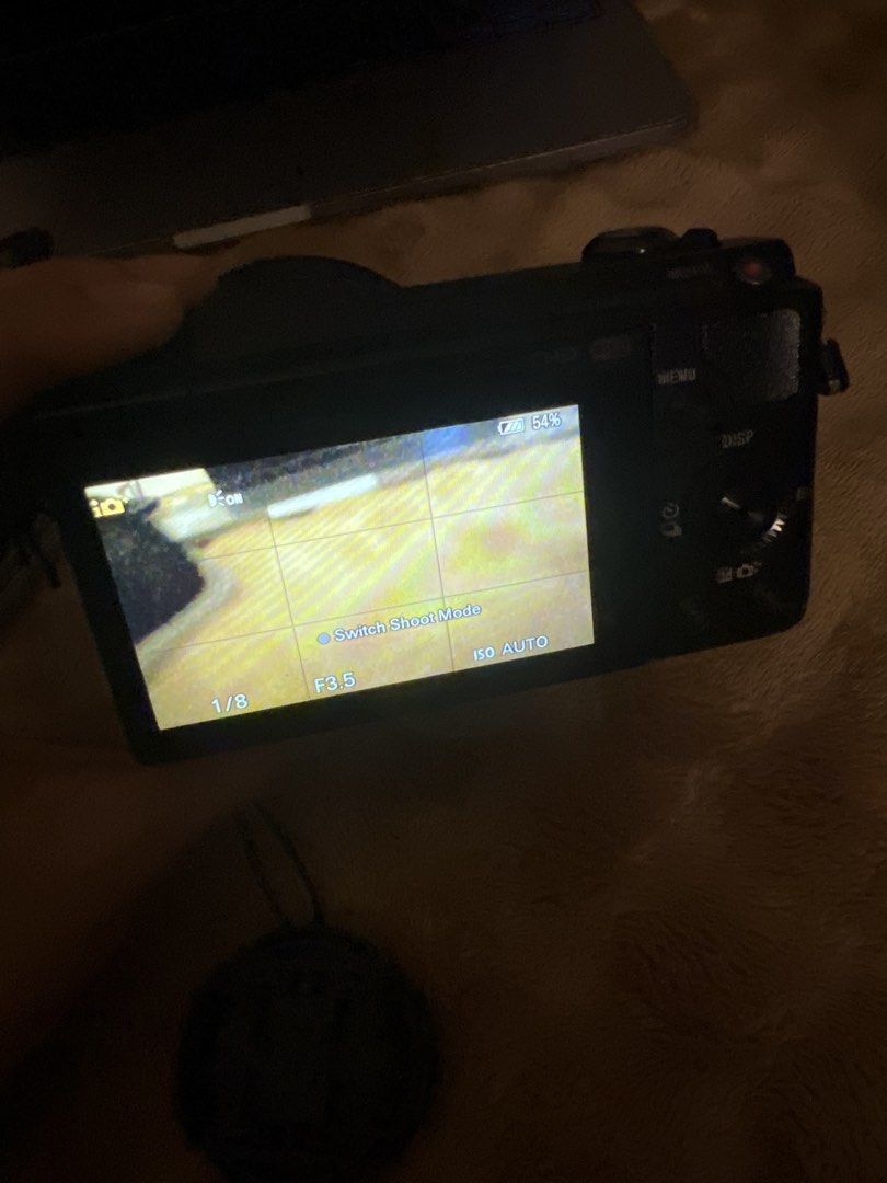 Sony Alpha 5000 Mirrorless Camera with 16-50mm Lens (Category: Cameras) located in Manila. Submitted by decluttermnlmd (Listing ID 1465930144, Image 3). Description: - Model: Sony Alpha 5000 Mirrorless Camera (Black) - Lens: E 3.5-5.6/PZ 16-50 OSS lens with lens cap included - Display: Functional LCD screen showing battery percentage and settings - Features: Built-in pop-up flash and side hand strap (pop-flash doesnt work anymore) - Condition: Co