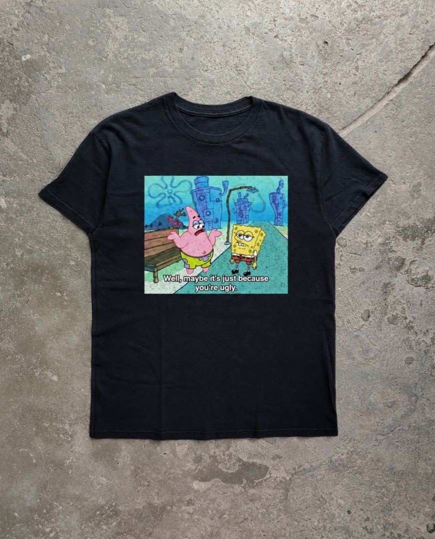 Spongebob Squarepants Statement Tee (Category: Tshirts & Polo Shirts ) located in Muntinlupa City. Submitted by lokalthriftco. (Listing ID 1465830112, Image 1). Description: Size M Minimal Crackprints Need wash Good condition.