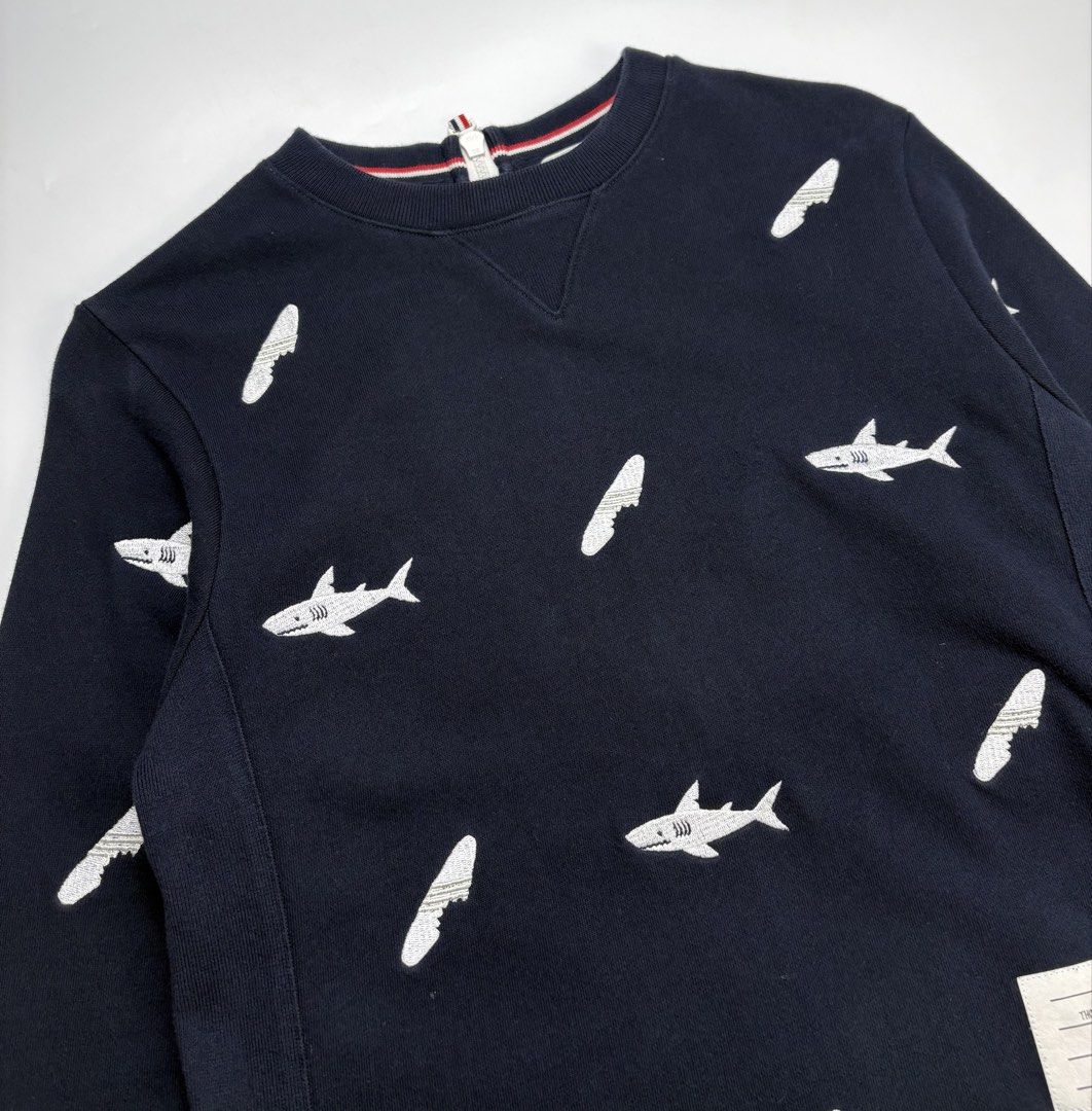 S/S17 Thom Browne Embroidered Sweatshirt (Category: Coats, Jackets and Outerwear) located in Cavite. Submitted by sc_rcity (Listing ID 1465919885, Image 3). Description: Tagged Size : 1 / Small Authentic In Great Condition Sign of Wear Zipper : RiRi Flaw : The cuffs have been cut. Made in Japan No Inclusion Measurements : in inches ( approx. ) Width 18 Length 23.5 Shoulder 16 Sleeve 20.5.