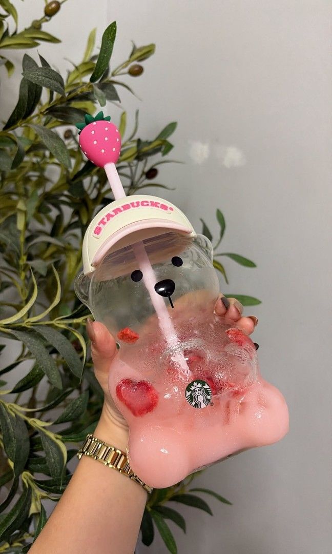 Starb*cks Bearista Glass cup (Category: Water Bottles & Tumblers) located in Paranaque City. Submitted by em.collection (Listing ID 1465817531, Image 2). Description: On hand 5 pcs left with box & paper bag perfect for personal or gift Loc: Valenzuela City.
