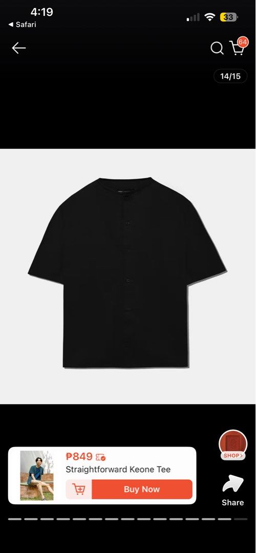 Straightforward Men's Keone Tee Onyx Black 2XL (Category: Tshirts & Polo Shirts ) located in Pasig City. Submitted by krishnasingh2020 (Listing ID 1465940885, Image 2). Description: .