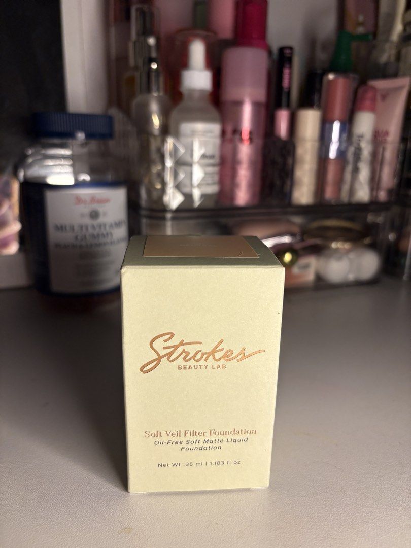 Strokes Soft Veil Filter Foundation Light Neutral (Category: Makeup) located in Manila. Submitted by thriftthirstyyy (Listing ID 1465933127, Image 1). Description: Swatched only.