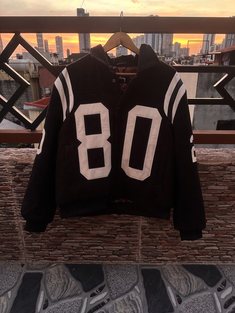 Stussy Wool Varsity Jacket (Category: Coats, Jackets and Outerwear) located in Manila. Submitted by gabrielle20194 (Listing ID 1465867433, Image 1). Description: Twice used Large on tag 64 Length 127 Width Malate Manila Area.