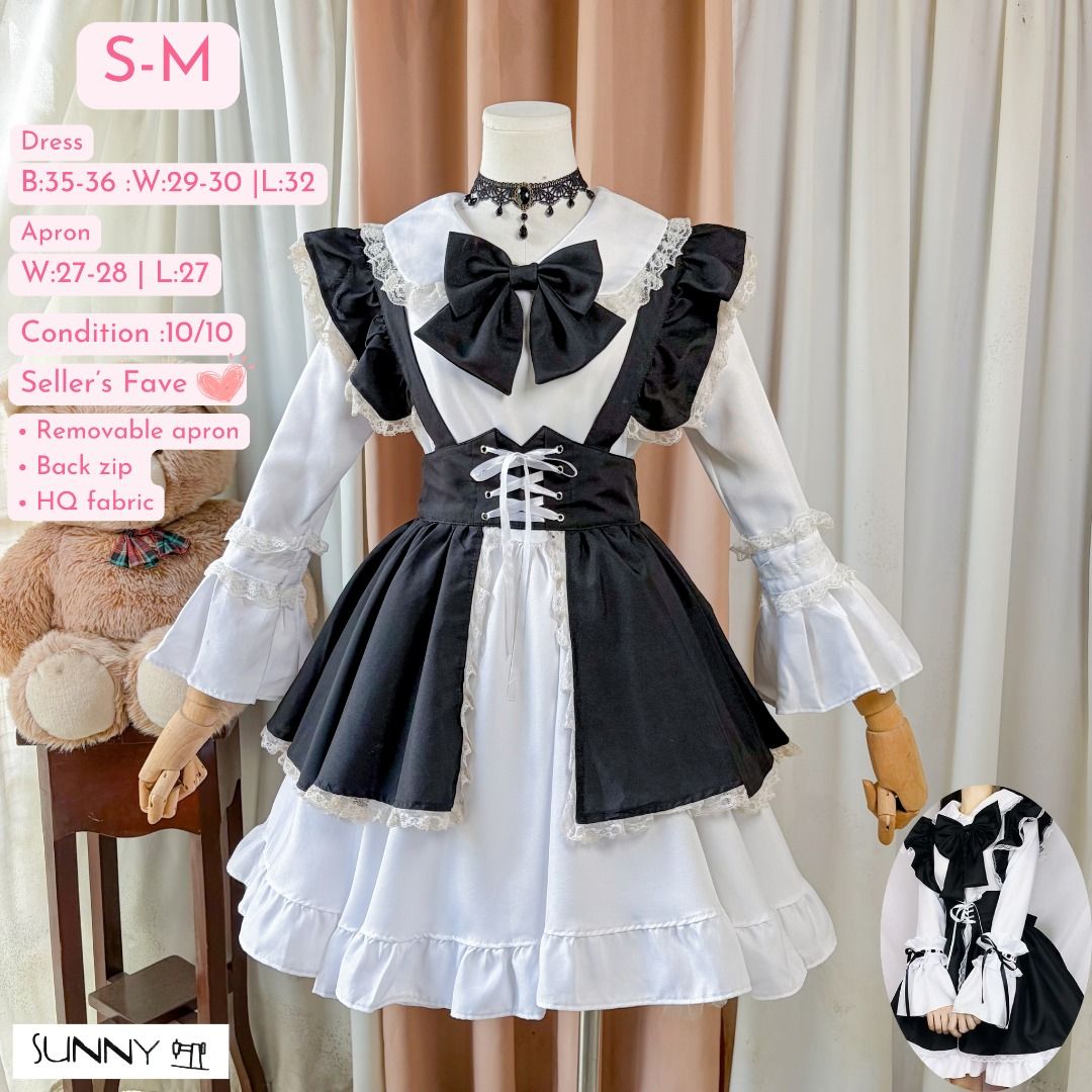 SUNNY - Maid Dress Set (Category: Dresses) located in General Trias. Submitted by Ashantyscollezion (Listing ID 1465798533, Image 1). Description: ✏️ 𝘒𝘪𝘯𝘥𝘭𝘺 𝘕𝘰𝘵𝘦: - 𝘗𝘭𝘦𝘢𝘴𝘦 𝘤𝘩𝘦𝘤𝘬 𝘢𝘭𝘭 𝘥𝘦𝘵𝘢𝘪𝘭𝘴 𝘪𝘯 𝘵𝘩𝘦 𝘤𝘢𝘱𝘵𝘪𝘰𝘯𝘴. - 𝘋𝘪𝘮𝘦𝘯𝘴𝘪𝘰𝘯𝘴 𝘢𝘭𝘳𝘦𝘢𝘥𝘺 𝘰𝘯 𝘵𝘩𝘦 𝘱𝘩𝘰𝘵𝘰. -𝘱𝘦𝘵𝘵𝘪𝘤𝘰𝘢𝘵, 𝘳𝘪𝘣𝘣𝘰𝘯 𝘢𝘯𝘥 𝘰𝘵𝘩𝘦𝘳 𝘴𝘵𝘺𝘭𝘪𝘯𝘨 𝘪𝘵𝘦𝘮𝘴 𝘢𝘳𝘦 𝘯𝘰𝘵 𝘪𝘯𝘤𝘭𝘶𝘥𝘦𝘥. 𝘍𝘰𝘳 𝘧𝘭𝘢𝘸𝘴 𝘢𝘯𝘥 𝘰