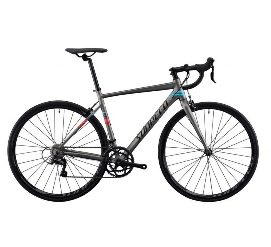 Sunpeed Triton Road Bike Grey (Category: Bicycles) located in Cebu City. Submitted by buddylimong (Listing ID 1465766253, Image 2). Description: Price: 12k negotiable Condition: All stock parts from 2021, few scratches Size: 44 (user is 5’1) Freebies: bell, top tube bag, bike light, bottle cage Meetup or delivery: can bring bike to you within cebu city RFS: Selling for my wife - No time to bike anymore SUNPEED TRITON 700C (GREY) FRAMESET FRAME: S