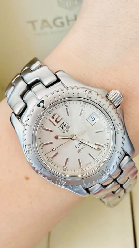 Tag Heuer Link Watch (Category: Men's Watches) located in Manila. Submitted by annafinds (Listing ID 1465847350, Image 2). Description: ₱29,800 Auth Tag Heuer Link Watch for Men’s -36mm Case Size -Sapphire Glass -Silver Dial -Swiss Made -Stainless Steel -Quartz Movement -Small to Large Wrist Size -With Provided Box -In Excellent Condition 📌Disclaimer:📌 I Claim to be a Legit Watch Reseller. All Products, Names, Brands, and Logos are owned by the