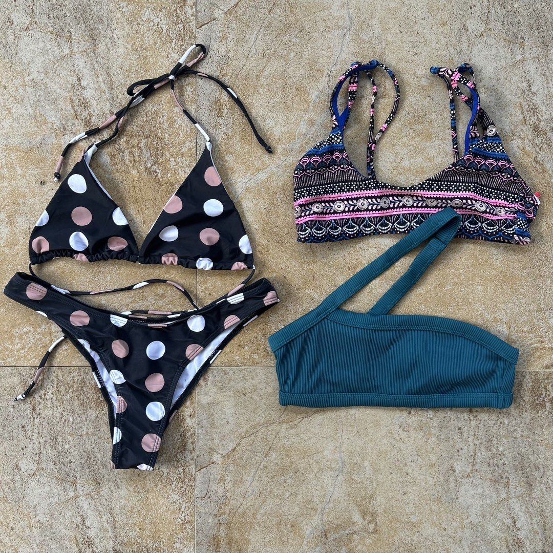 TAKE ALL Bundle / Set Bikini tops and bottom (Zaful & Xhiliration) (Category: Bikinis & Swimsuits) located in Davao. Submitted by luxnmore_dvo (Listing ID 1465786003, Image 1). Description: NO LOWBALLING FIRST TO PAY BASIS Take all 4pcs With padslots, no pads Fits small-med.