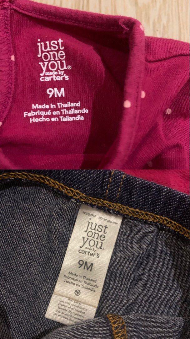 Take all for 850 Branded clothes for babies (Category: Babies & Kids Fashion) located in Pasig City. Submitted by littleryenstreasures (Listing ID 1465784499, Image 3). Description: - Size: 9 Months - Brands: Carter's, Kids Headquarters, and more - Includes: Pink owl top, dinosaur hoodie & pants set, polka dot tunic with denim pants, plus assorted pieces - Material: Soft and comfortable fabrics - Ideal for: Everyday wear and easy mix-and-match da