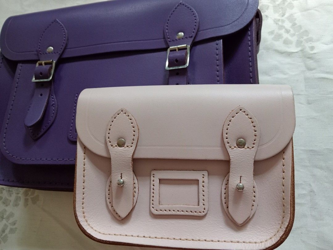 The Cambridge Satchel Company bundle (Category: Luxury Bags & Wallets) located in Bacoor. Submitted by anarkaye (Listing ID 1465860739, Image 3). Description: Authentic Cambridge Satchel Company Genuine Leather The Tiny Satchel (Micro) Pastel Pink 13 inch Satchel Violet.