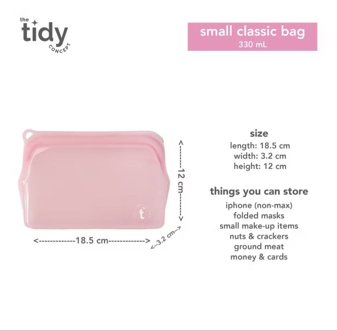 The Tidy Concept Pouch with Strap (Category: Purses & Pouches) located in Makati City. Submitted by bellabianca.769 (Listing ID 1465860253, Image 3). Description: Note: Pink wristlet strap included. Dimensions: 18.5 cm x 3.2 cm x 12 cm Color: Pink.