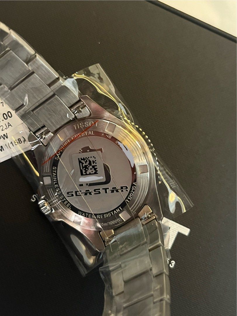 Tissot Seastar 36mm Quartz Full Set (Category: Luxury Watches) located in Cebu City. Submitted by msgm55 (Listing ID 1465877380, Image 3). Description: Brand new, never worn. Tissot Seastar 1000 36mm in black dial with a stainless steel bracelet. Still has the plastic wrap and hang tag on. Retail Price: ₱30,700 Specs: • Model: T120.210.11.051.00 • 36mm case, black dial and black rotating bezel • Swiss quartz movement • Date window at 6 o'clock • 