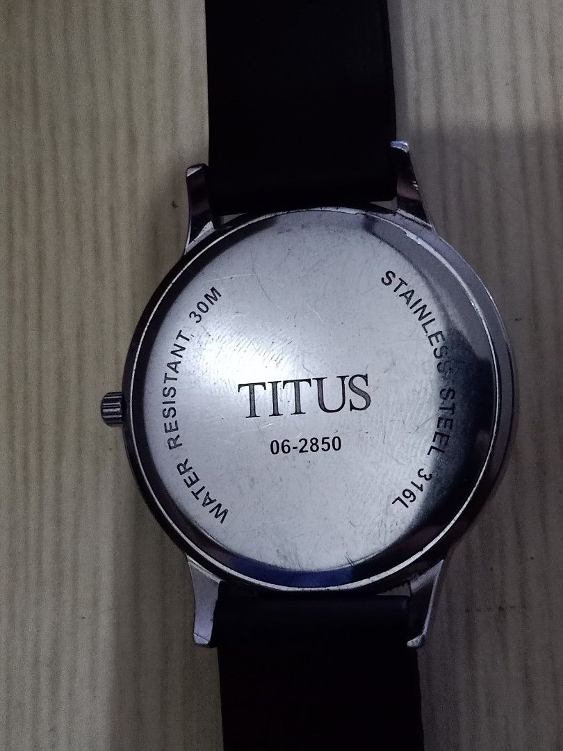 Titus (Category: Men's Watches) located in Las Pinas. Submitted by the_recycle_shop (Listing ID 1465926049, Image 3). Description: Original good working condition Quartz with battery 40mm men's unisex.