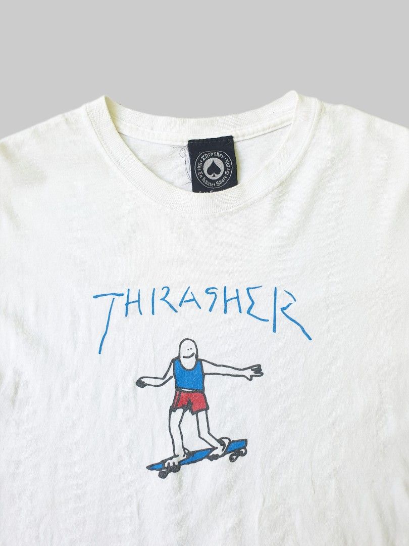 Trasher Shirt (Category: Tshirts & Polo Shirts ) located in Bani. Submitted by thriftmaggots.ph (Listing ID 1465785246, Image 2). Description: Trasher Shirt Claim for 350php + Shipping fee Medium 20/28 Minimal hairline crackprint issue 9/10 Condition Payment first via gcash Loc pangasinan, luzon.