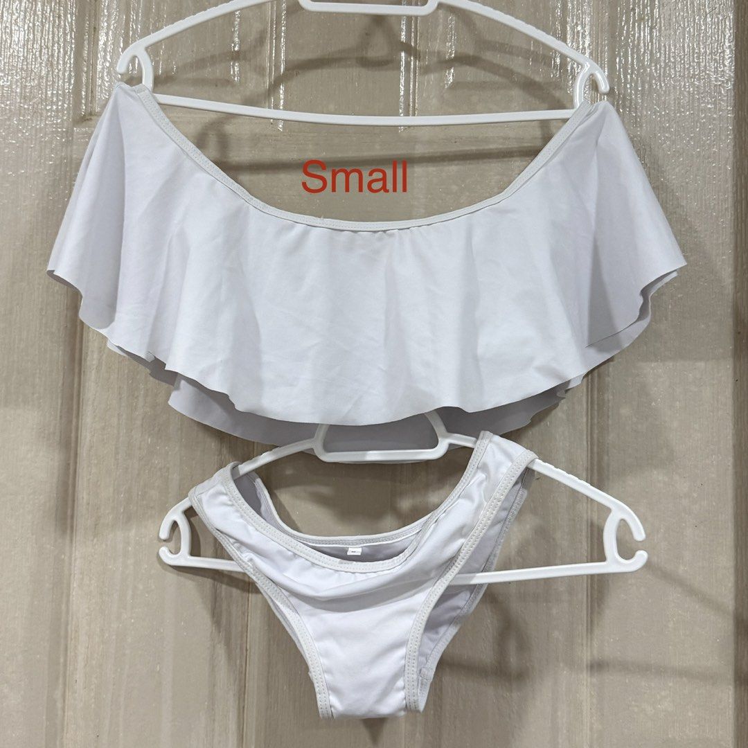 Two Piece Bikini Sets / Swimsuit (Category: Bikinis & Swimsuits) located in Makati City. Submitted by julyco. (Listing ID 1465822534, Image 2). Description: - Sizes range from XS-M - ₱200 each - ₱1600 take all (bundle) - Variety of bikini sets and swimsuits available (two-piece options) - Trendy prints & colors: White, black, floral, zebra print, tie-dye blue, brown, and palm tree print - Features: Adjustable straps, cute ruffles, and secure tie 
