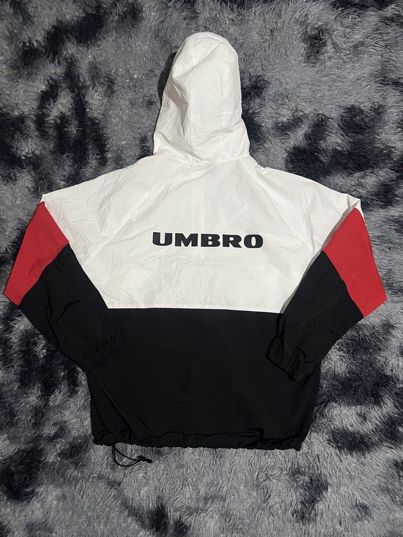 Umbro tri-color half zip windbreaker jacket (Category: Coats, Jackets and Outerwear) located in Cebu City. Submitted by drip_block (Listing ID 1465760095, Image 2). Description: Good condition Dimes 25x30.