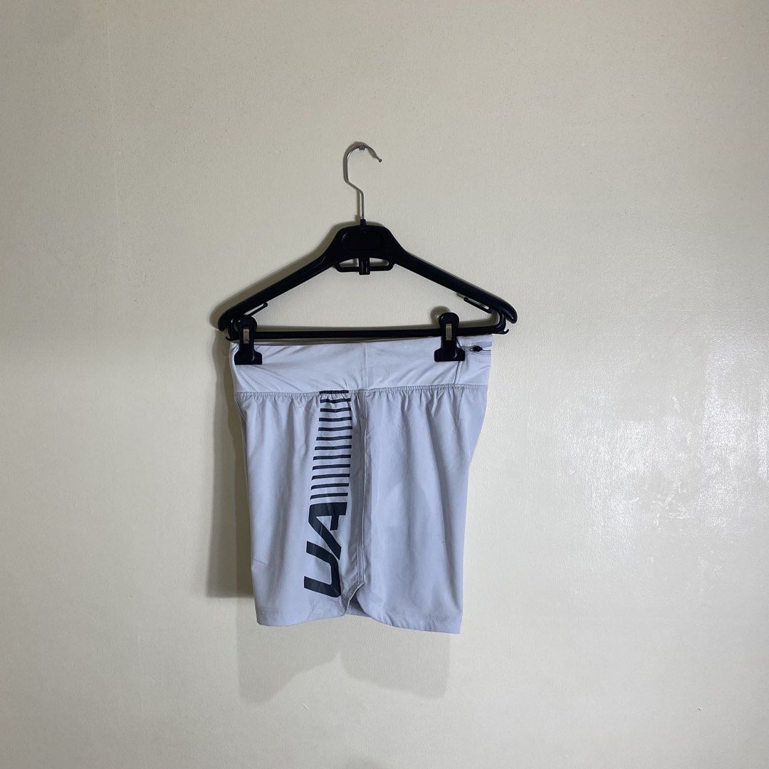 Under Armour Speedpocket Fitted Shorts White (Category: Activewear) located in Cebu City. Submitted by theloose.thread (Listing ID 1465919941, Image 2). Description: - Brand: Under Armour - Size: Medium - Color: White - Style: Fitted with built-in Speedpocket for secure phone storage - Design: Bold UA graphic print down the left leg and small logo on the right hem - Material: Lightweight performance fabric made in Jordan - Ideal for: Running and 
