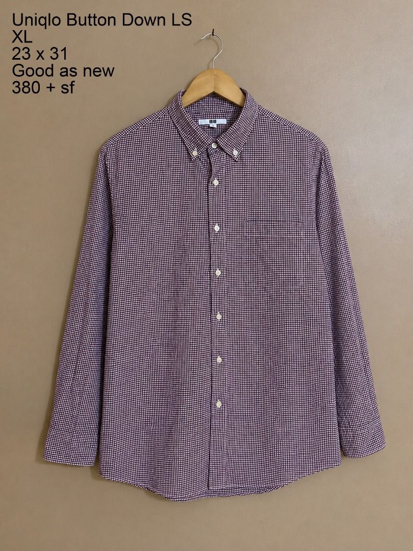 Uniqlo Checkered Plaid Button Down Long Sleeves (Category: Tshirts & Polo Shirts ) located in Cadiz. Submitted by thespotcdz (Listing ID 1465853414, Image 1). Description: XL on tag Width 23" Length 31" Good as new.