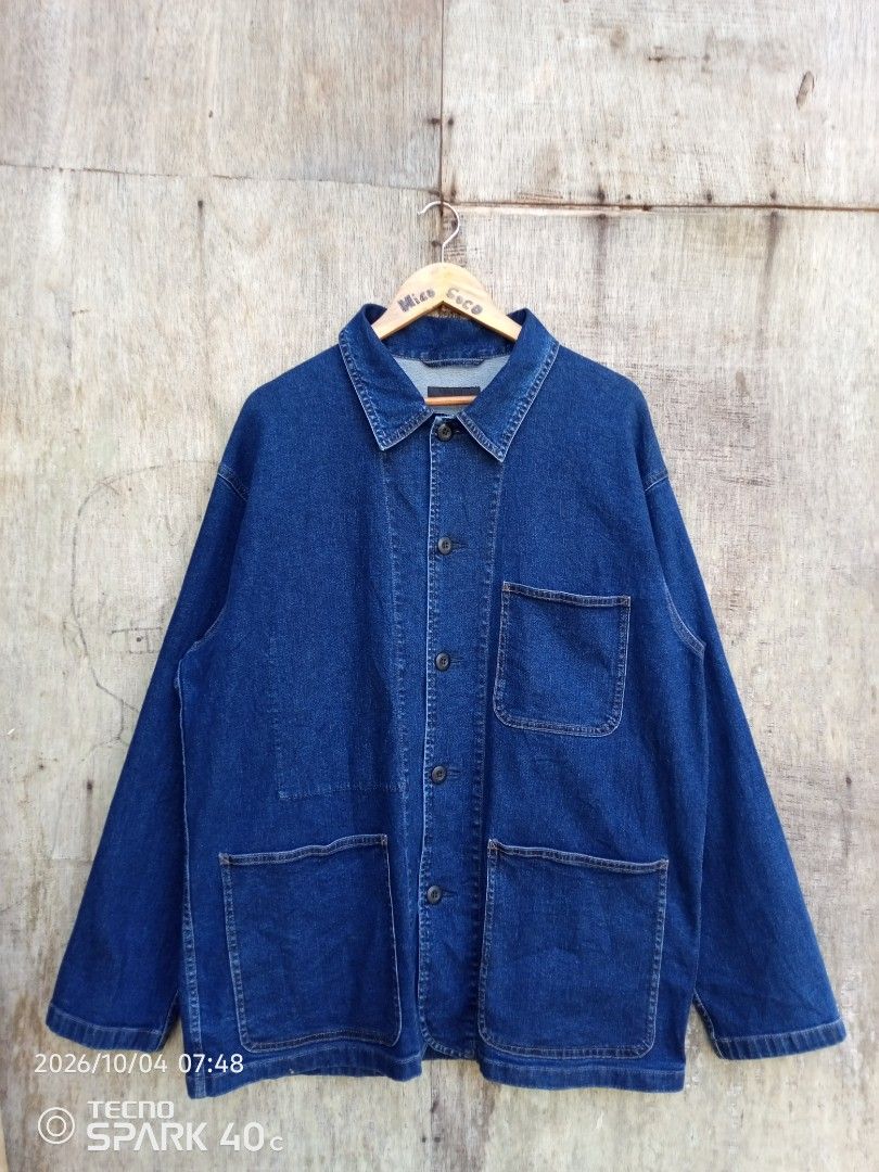 Uniqlo Denim Worker Jacket XL Dark Blue (Category: Coats, Jackets and Outerwear) located in Bislig. Submitted by micoy22 (Listing ID 1465759690, Image 1). Description: FOR SALE #PTPAdminSalamat 1000+SF UNIQLO WORK WEAR DENIM CHORE JACKET SIZE XL ON TAG WAISTLINE 24 LENGTH 30.5 EXCELLENT CONDTION UNLI VOUCH BISLIG CITY SDS .