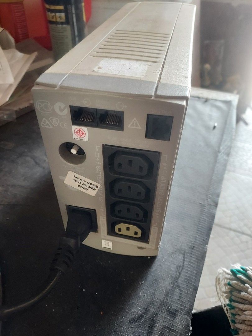 UPS power supply backup working needs new batt (Category: Printers, Scanners & Copiers) located in Las Pinas. Submitted by jerri44 (Listing ID 1465763503, Image 3). Description: uPS backup power supply unit. working ok. needs only new battery. .