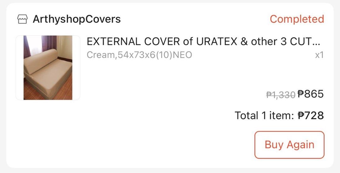 Uratex Neo Sofa Bed - Full Double (Brown) (Category: Sofas) located in Paranaque City. Submitted by tenkertangke (Listing ID 1465786659, Image 3). Description: For Sale: Uratex Neo Sofa Bed Size: 54”x73”x6” Full Double Purchased last December 2025 at Uratex Paranaque branch, Used a handful of times lang since bihira lang din naman magka sleep over, naka stow lang sya sa guest bedroom. Will include unused sofa cover Rfs: Decluttering For pick up a