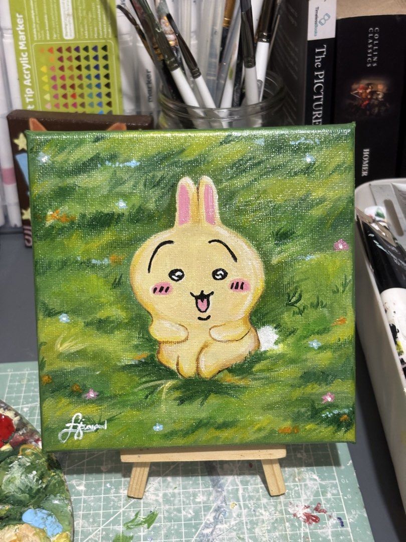 Usagi Painting (Category: Art & Prints) located in Binan City. Submitted by bearfinds (Listing ID 1465891673, Image 1). Description: Title: Usagi’s Day off medium: acrylic paint on 15x15 cm canvas .