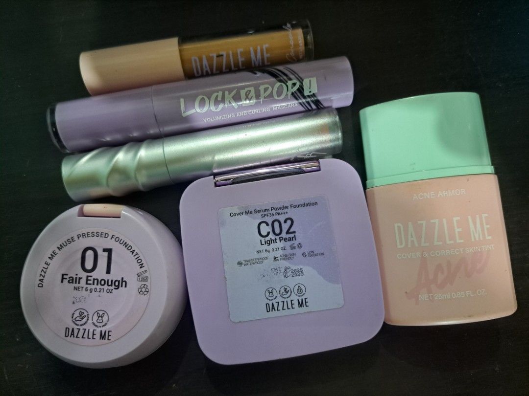USED Dazzle Me Makeup Bundle (Category: Makeup) located in Muntinlupa City. Submitted by manilaneeds_ (Listing ID 1465822757, Image 2). Description: take all for Php200 pesos nalang please, just decluttering nalang. pamigay price na po yan. :) yung skin tint and lip tint medyo madami pa, the rest is medyo konti nalang. please manage your expectations! :).