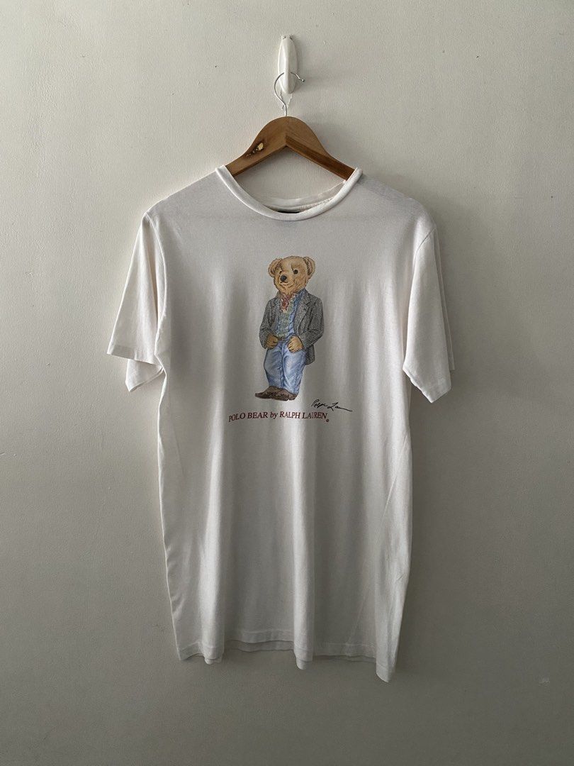 Vintage '90s RL "Polo Bear" White Tee (Category: Tshirts & Polo Shirts ) located in Quezon City. Submitted by rlphvncntbs (Listing ID 1465953018, Image 1). Description: Vintage '90s RL "Polo Bear" White Tee Size: Large on Tag, Fits Medium Measurements: 20" x 29" Excellent Condition ₱2,500 + SF (Negotiable).