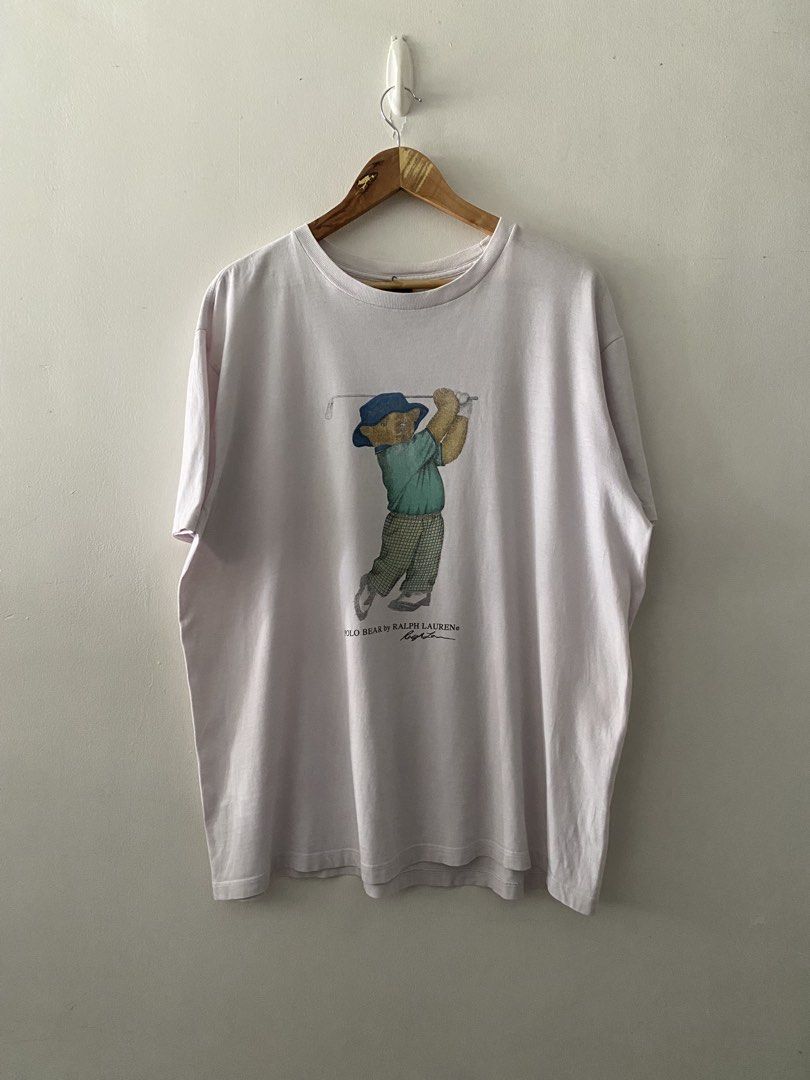 Vintage '90s RL "Polo Bear" White Tee (Category: Tshirts & Polo Shirts ) located in Quezon City. Submitted by rlphvncntbs (Listing ID 1465953144, Image 1). Description: Vintage '90s RL "Polo Bear" White Tee Size: Large Measurements: 23.5" x 28" Excellent Condition ₱2,500 + SF (Negotiable).