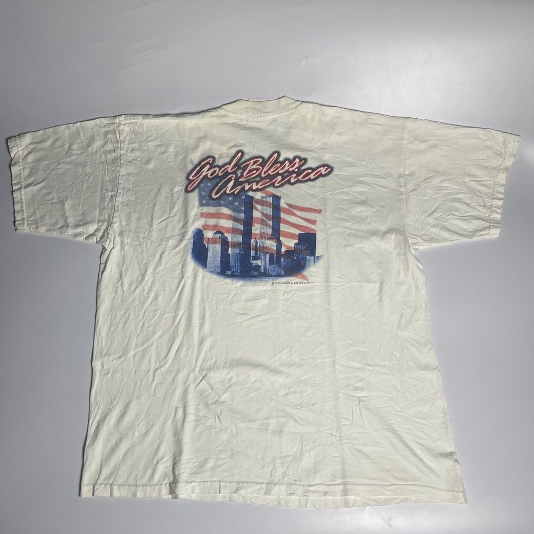 Vintage gildan God Bless America dated 2001 (Category: Tshirts & Polo Shirts ) located in Davao. Submitted by archives_co. (Listing ID 1465928358, Image 2). Description: Width-24 Length-29 Need wash.