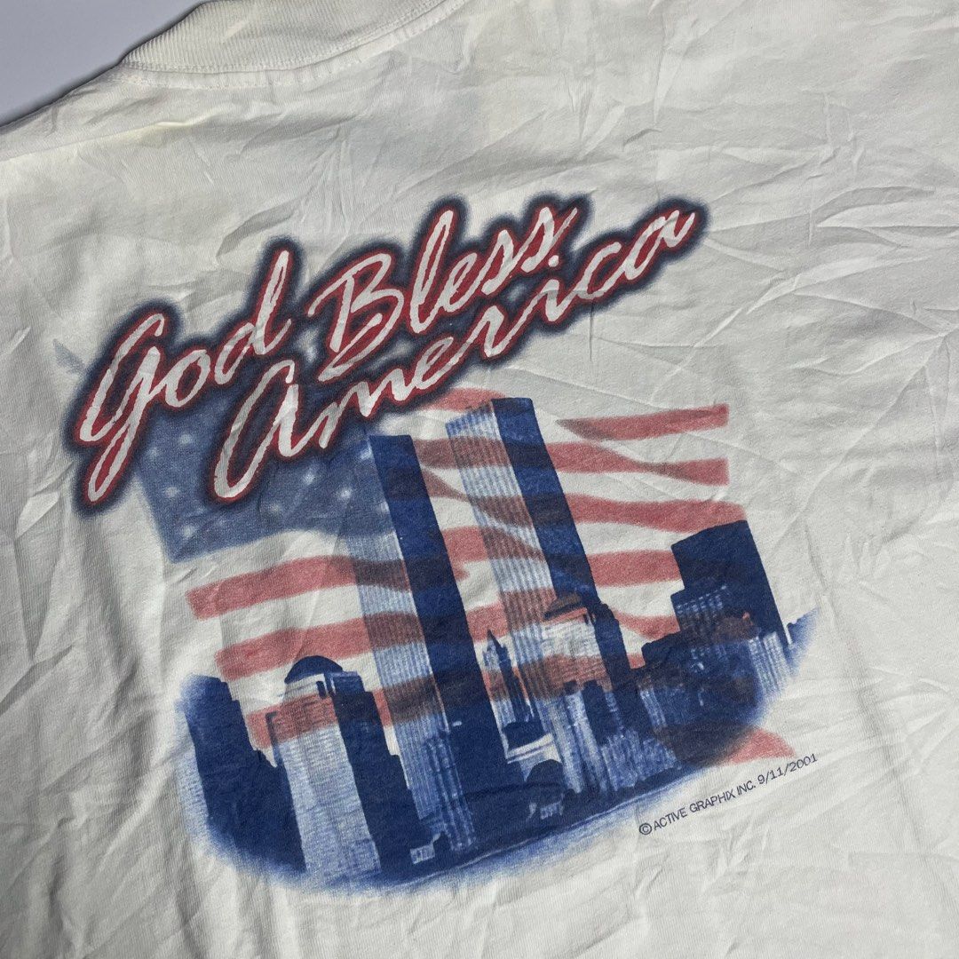 Vintage gildan God Bless America dated 2001 (Category: Tshirts & Polo Shirts ) located in Davao. Submitted by archives_co. (Listing ID 1465928358, Image 3). Description: Width-24 Length-29 Need wash.