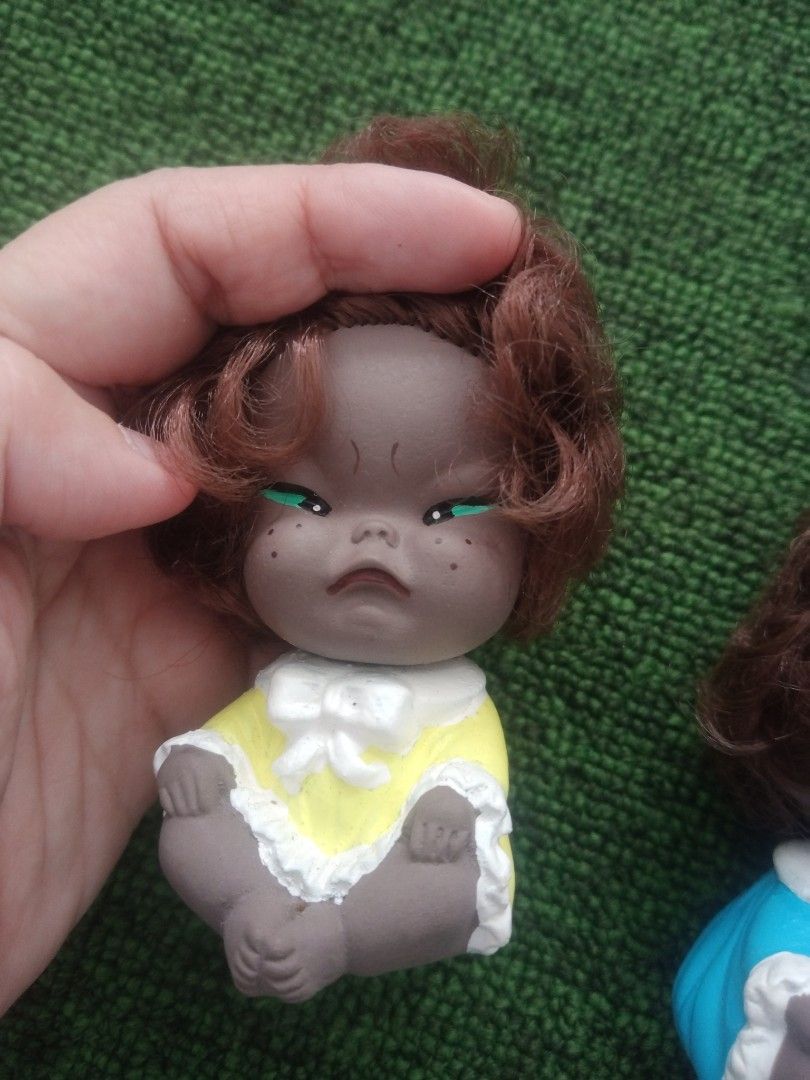 Vintage Mood Ugly Emotion Dolls (Category: Vintage Collectibles) located in Manila. Submitted by thepartypeopleph (Listing ID 1465769268, Image 2). Description: - Set of 3 vintage baby dolls with charming, detailed facial expressions and freckles - Outfit colors include yellow, blue, and pink - Compact size, ideal for vintage displays and collectors SF to be shouldered by buyer. I only ship via gogoxpress or lalamove. Please do not request for ot