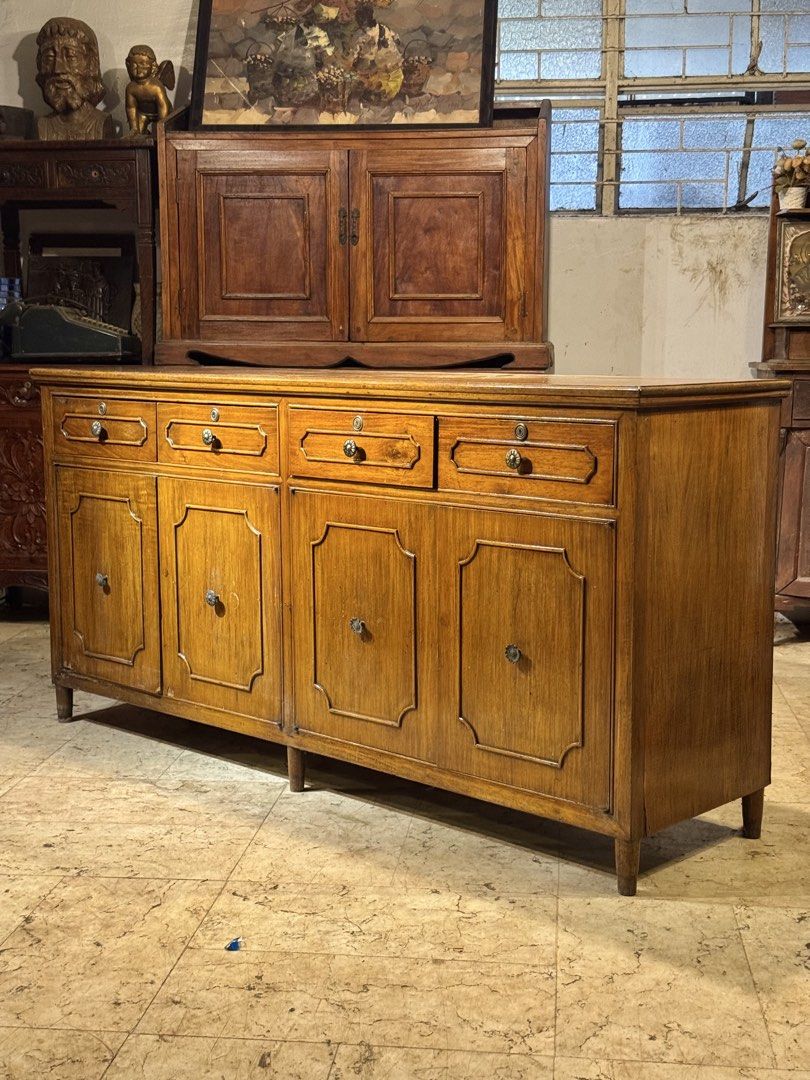 Vintage Narra Buffet Table Storage Cabinet (Category: Vintage Collectibles) located in Manila. Submitted by sinaunang_gamit (Listing ID 1465893052, Image 2). Description: Vintage Narra Buffet Table Storage Cabinet Mix of Solid Narra and Narra ply Solid 1pc top Length: 72 inches Height: 36 inches Width: 20 inches Sturdy and ready to use may need a little cleaning inside Original finish and unrestored condition ₱16k.