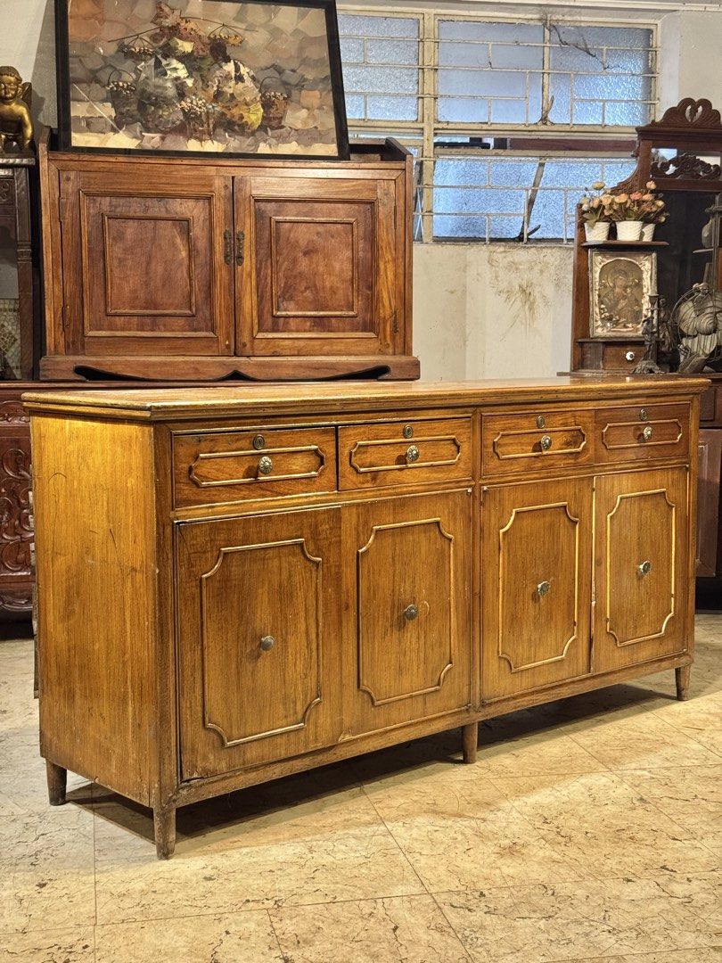 Vintage Narra Buffet Table Storage Cabinet (Category: Vintage Collectibles) located in Manila. Submitted by sinaunang_gamit (Listing ID 1465893052, Image 3). Description: Vintage Narra Buffet Table Storage Cabinet Mix of Solid Narra and Narra ply Solid 1pc top Length: 72 inches Height: 36 inches Width: 20 inches Sturdy and ready to use may need a little cleaning inside Original finish and unrestored condition ₱16k.