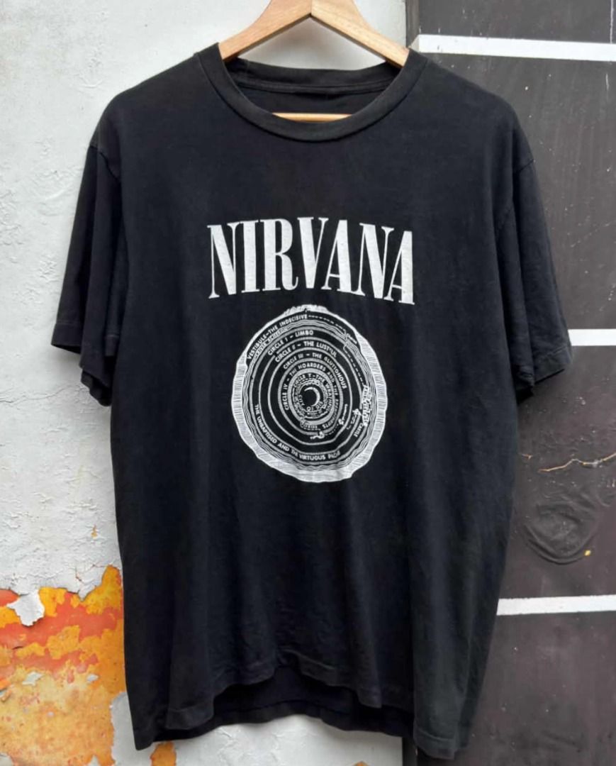 Vintage Nirvana Vestibule (Category: Tshirts & Polo Shirts ) located in Manila. Submitted by threadsvault__ (Listing ID 1465812061, Image 1). Description: Nirvana Vestibule 21.5x28 Cut Tag (wall of fame) 1 mini Pinhole on print.