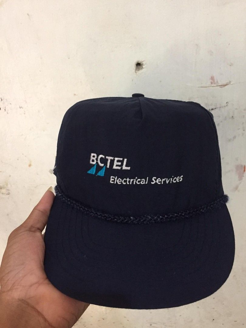 Vintage Nylon Ropehat BCTel Electrical Services Snapback Cap (Category: Caps & Hats) located in Naga. Submitted by bonethugz1822 (Listing ID 1465924448, Image 1). Description: Excellent condition No flaws 10/10 colorate 400+sf.
