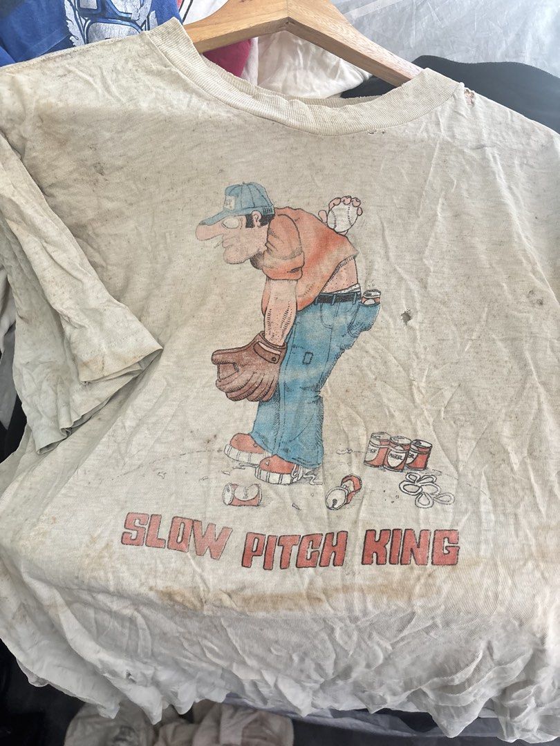 Vintage slow pitch king (Category: Tshirts & Polo Shirts ) located in Cavite. Submitted by cesxyyylll (Listing ID 1465766407, Image 1). Description: Single stitch all Cut tag Trash condition.
