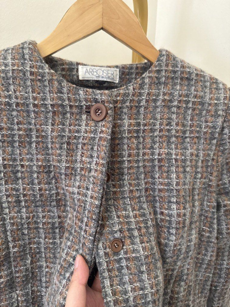 Vintage Wool Blazer (Category: Coats, Jackets and Outerwear) located in Mexico. Submitted by studioleraph (Listing ID 1465824369, Image 2). Description: 🛍️ Perfect for your personal wardrobe 🫶 Please see actual measurements on last photo. 👗 The actual item being sold is the original garment shown in the product photos. Small differences in fit, drape, color, texture, or details may occur. 💌 Condition: • Preloved; Please wash the items before 
