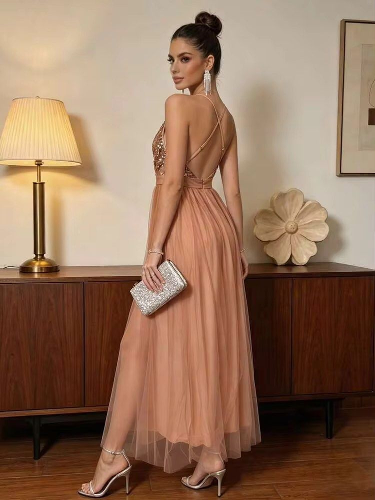 Vneck sequin long dress (Category: Evening dresses & gowns) located in Caloocan City. Submitted by storm4 (Listing ID 1465944466, Image 2). Description: Xsmall - small.