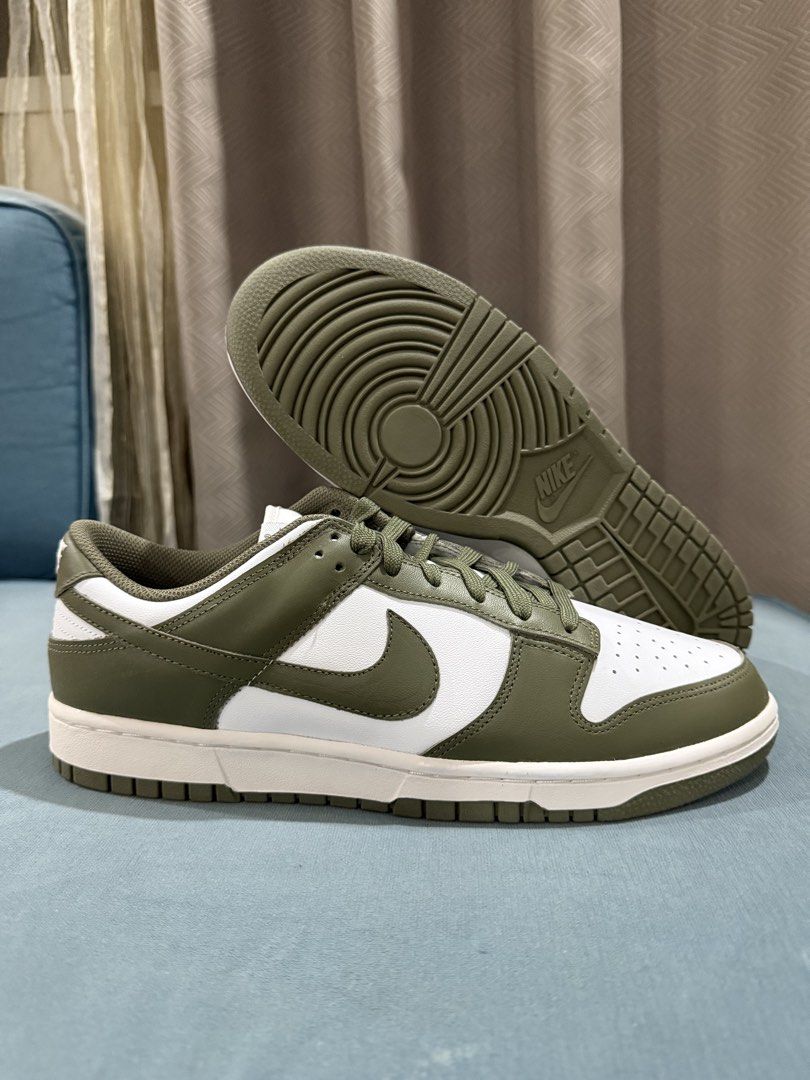 W Nike Dunk Low Medium Olive (Category: Sneakers) located in Manila. Submitted by jumpmanjam (Listing ID 1465928791, Image 2). Description: - Model: Nike Dunk Low - Colorway: Medium Olive / White - Size: Men’s US 10.5 / Women’s US 12 (Unisex) - Style: Classic low-top sneaker with durable rubber outsole - Condition: 100% Authentic; Brand New; Purchased from Titan - Inclusion: Complete with original red Nike shoebox - SRP Php5,295 (Save Php1,795).