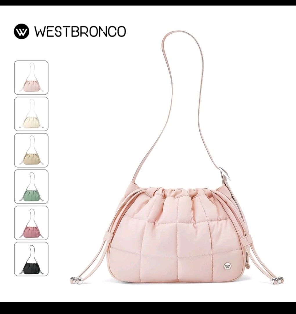 Westbronco Quilted Puffer Shoulder Bag Khaki (Category: Shoulder Bags) located in Muntinlupa City. Submitted by kathart (Listing ID 1465948722, Image 1). Description: - Brand: Westbronco - Color: Trendy Khaki - Design: Chic quilted puffer style with premium metal hardware - Closure: Secure magnetic buckle - Storage: 1 main compartment, 1 inside zipper pocket, and 2 slip pockets for easy organization - Strap: Adjustable for a comfortable fit - Dim